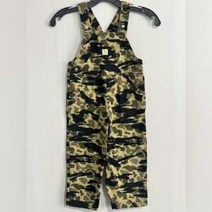 Carhartt Olive and Black Camo Kids Overalls